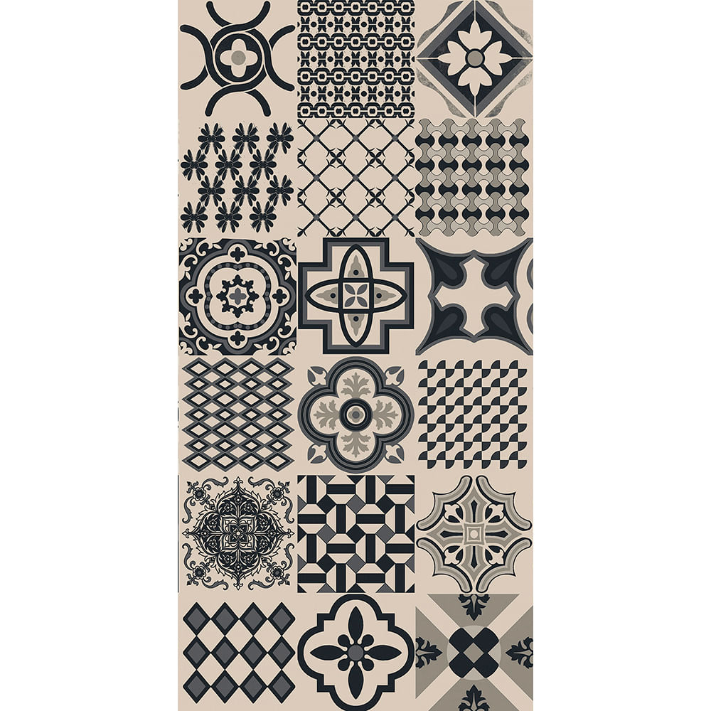 Cerámico para Piso 30X60 Cm Negro Marrakech Cerámica Alberdi