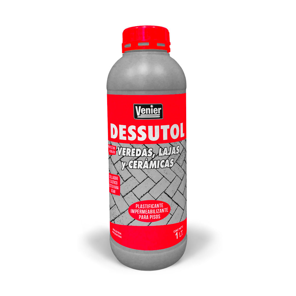Protector Impermeabilizante Rojo Semi Brillo 1 Lts Para Veredas Y Cerámicos Venier