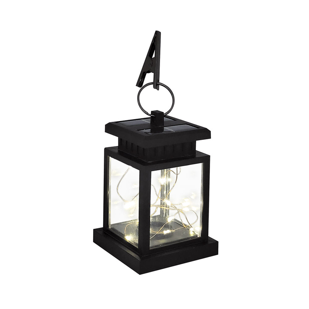 Farol Solar LED 1 W Luz Cálida 13.7 Cm Negro Tbcin