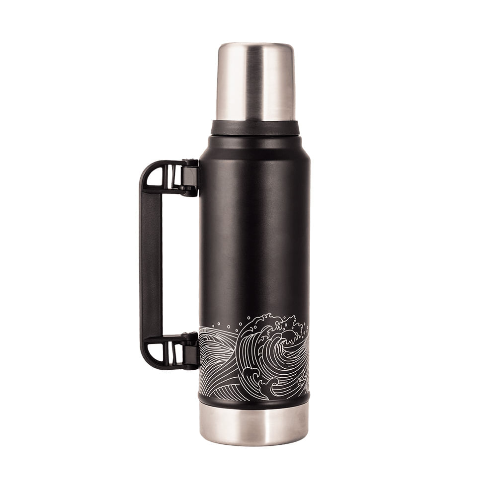 Termo Acero Inox 1000 Ml Negro Outdoors Professional