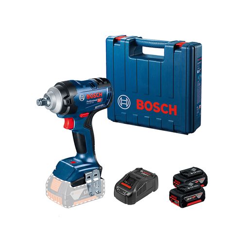Llave de Impacto Inalámbrica 18V 400 Nm + 2 Baterías 4.0 Ah GDS 18V-400 Bosch