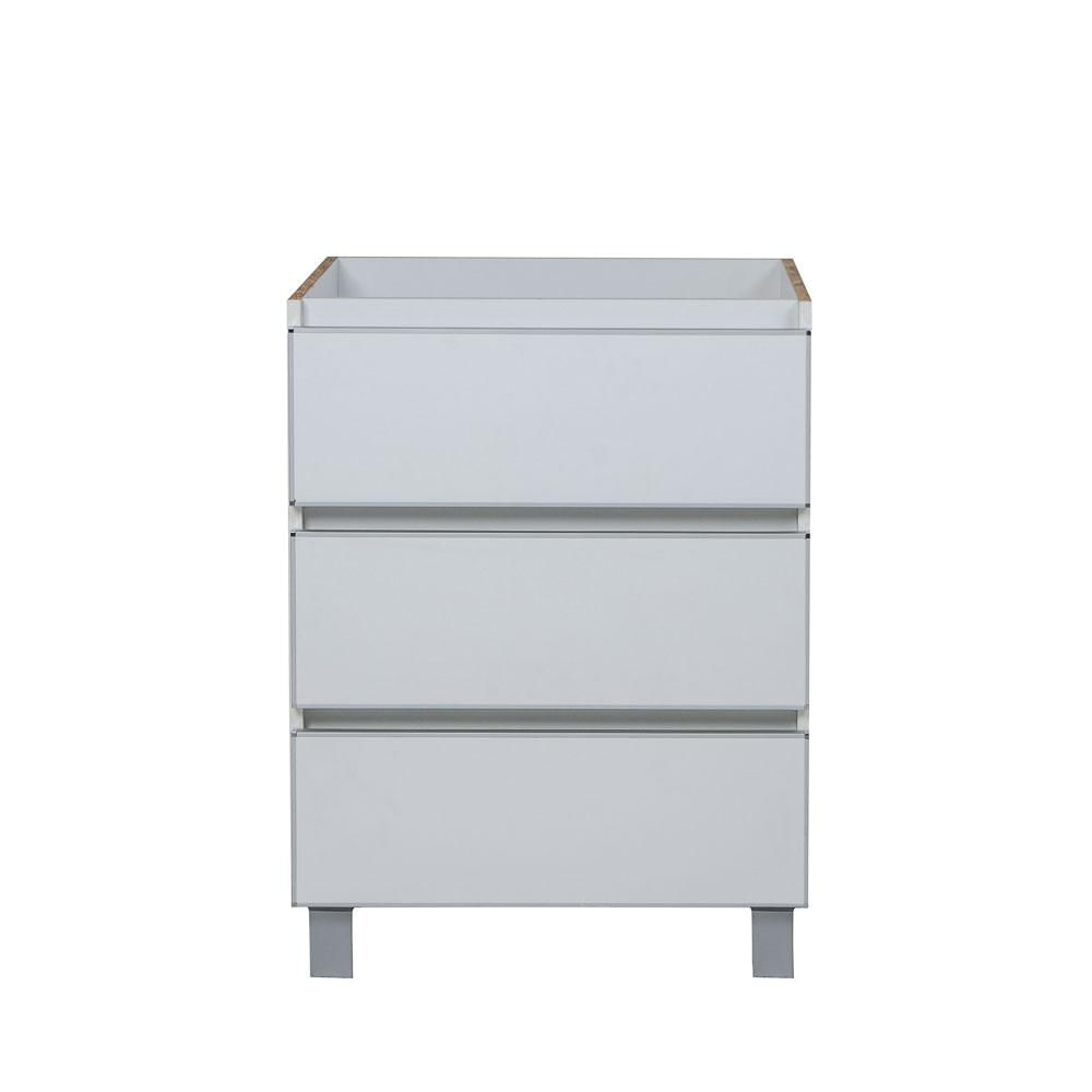 Bajo Mesada Potenza 60x58.1x81.9 Cm Melamina 3 Cajones Blanco Ricchezze