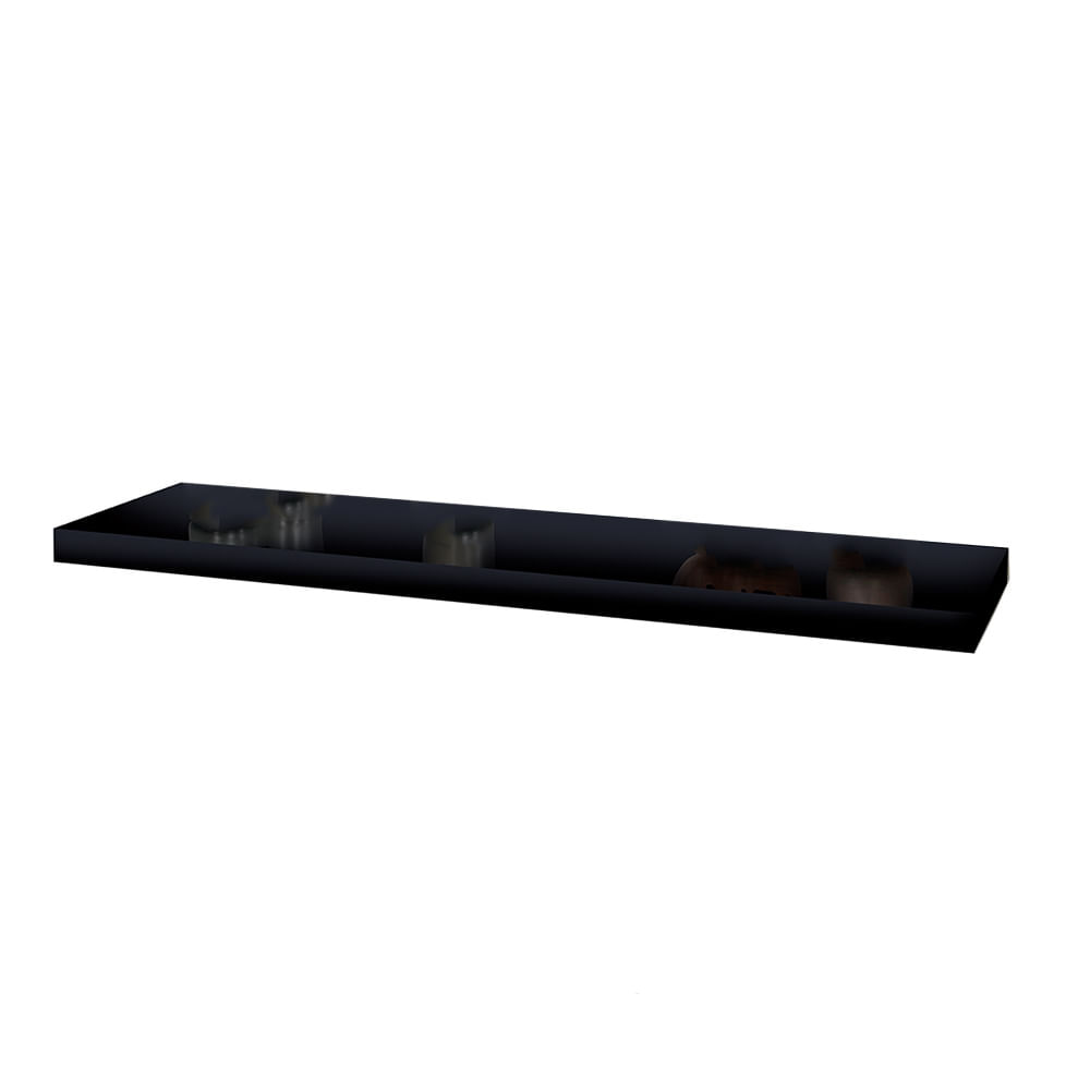 Estante Flotante 96x25x4 Cm Melamina Negro Sc Metalurgica