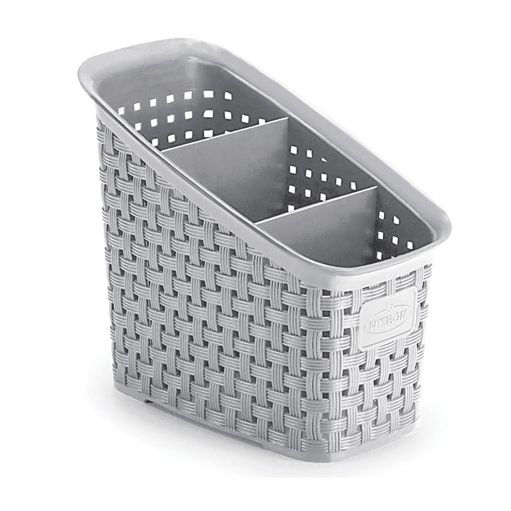 Organizador Ratan 3 Espacios 17.8x16x11 Cm Polipropileno Gris Nitron