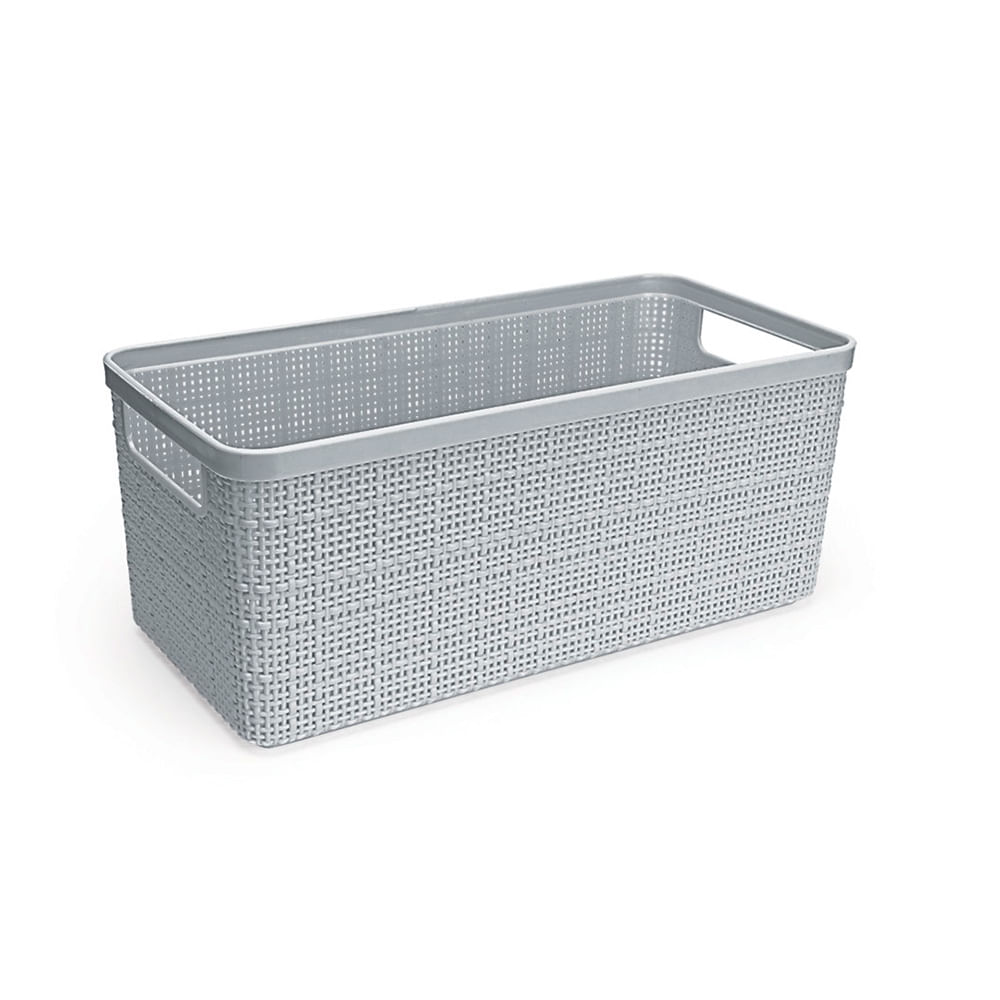 Canasto Organizador 27,5x13,2x11,6 Cm Plástico Gris Nitron