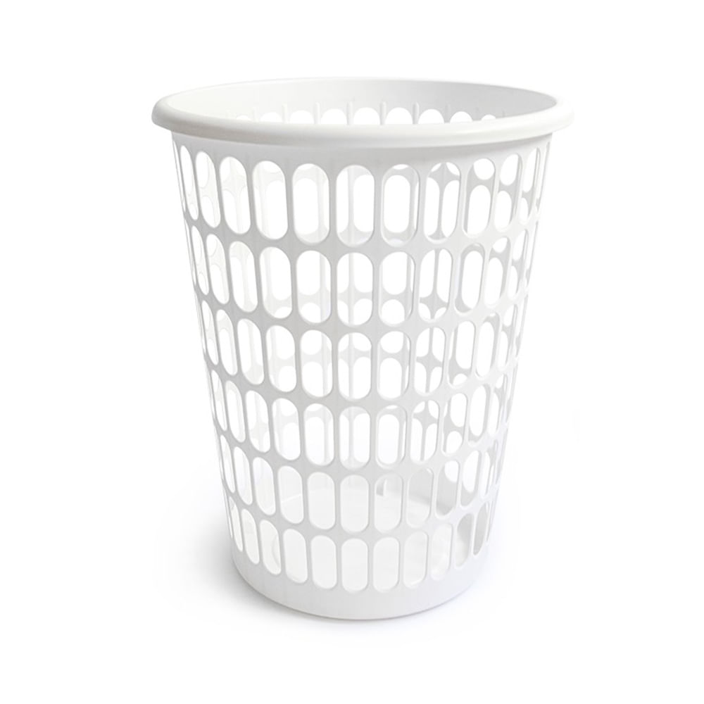 Canasto de Ropa Calado 45x44 Cm Polipropileno Blanco Deses Plast