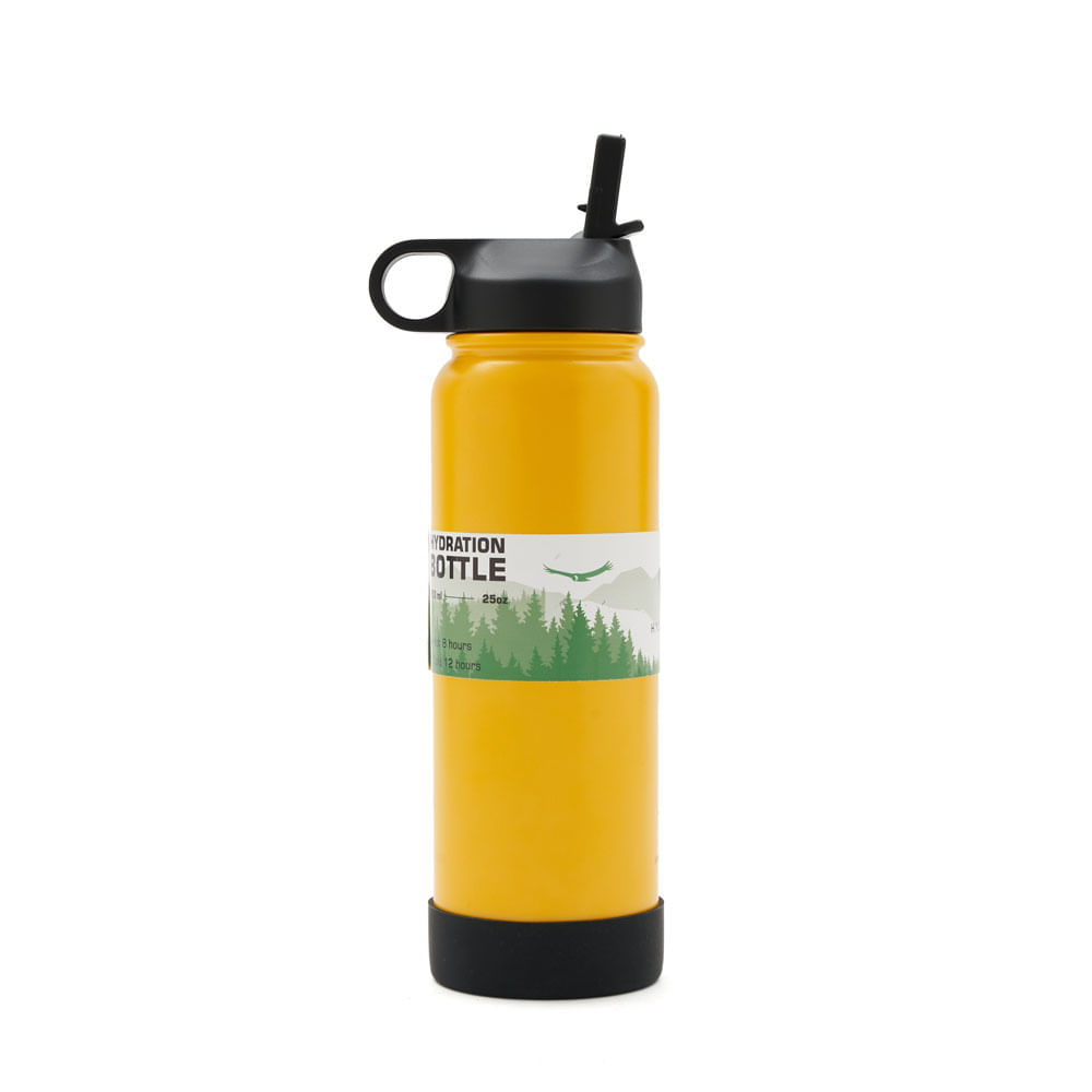 Botella Acero Inox 750 Ml Amarillo Hydra Go
