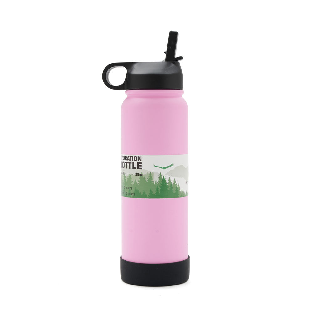 Botella Acero Inox 750 Ml Rosa Hydra Go