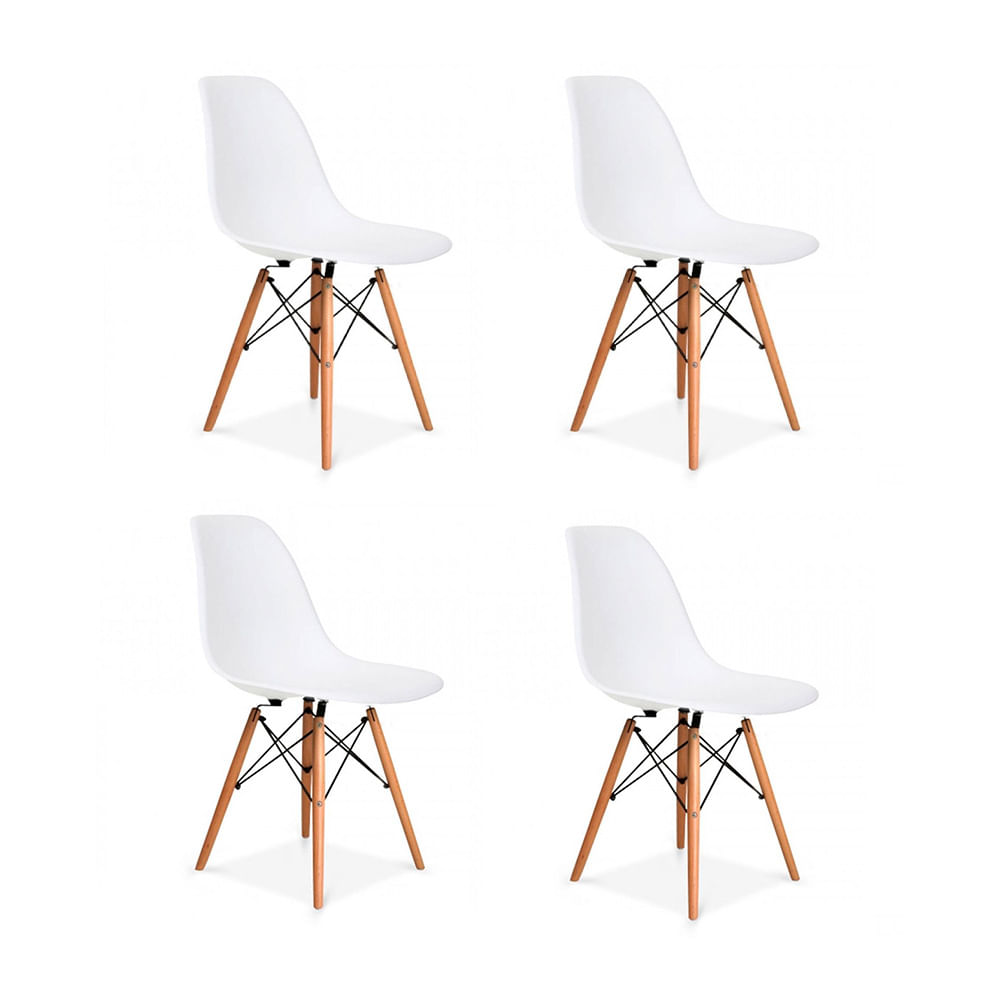 Silla 83x46x38 Cm Polipropileno Blanca Eames x 4 Un Decototale
