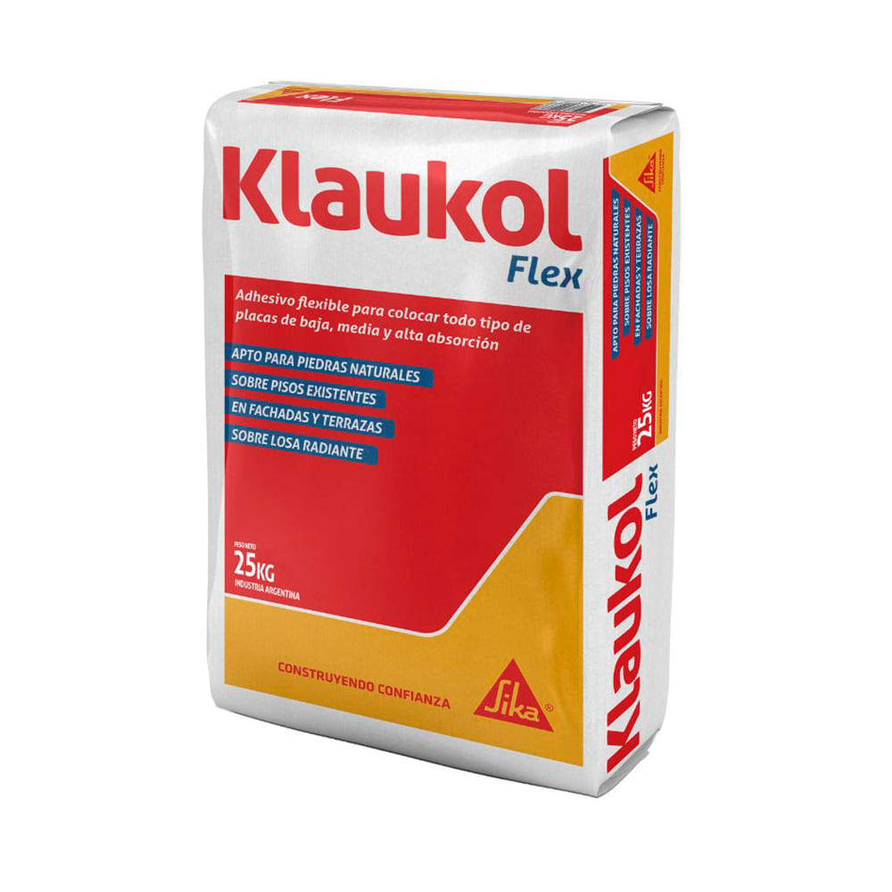 Adhesivo Cementicio Flex Para Interior y Exterior 25 Kg Gris Klaukol