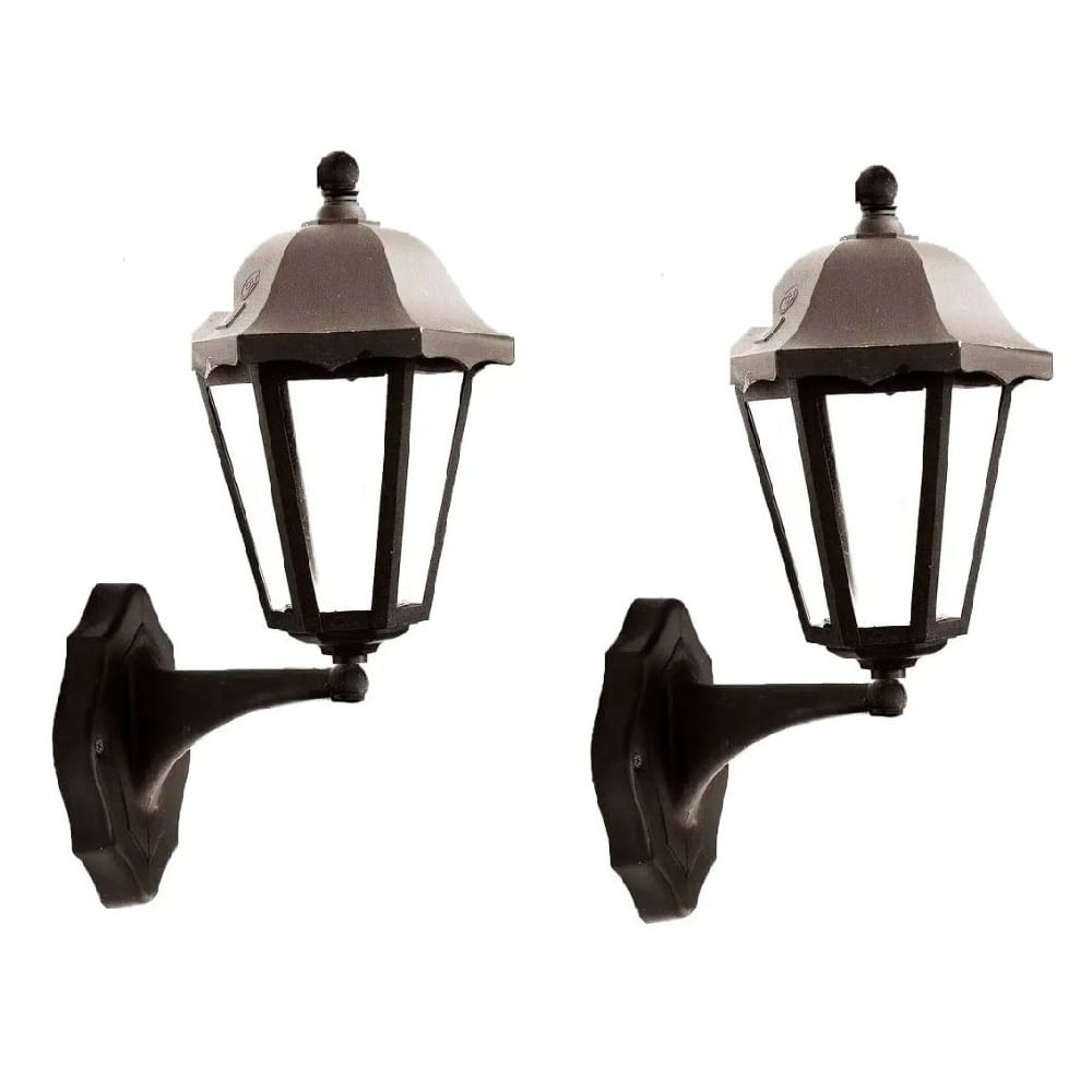 Set X 2 Farol Pared PVC Negro Gacyf