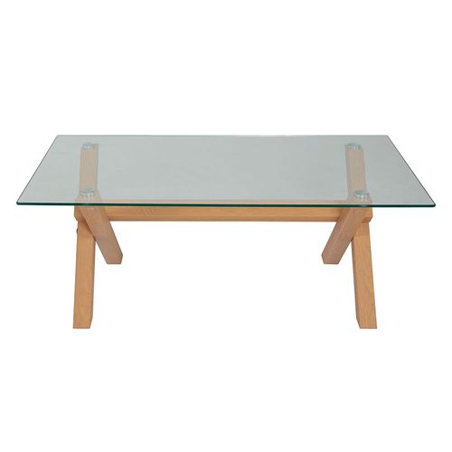 Mesa Ratona 44x110x60 Cm Vidrio Natural Cruz M+Design