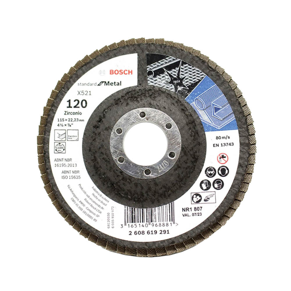 Disco Flap para Metal 115 Mm G120 Curvo Bosch