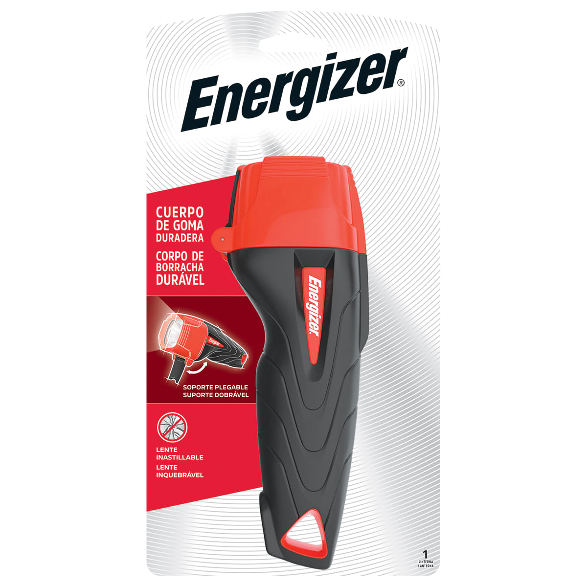 Linterna Goma con Soporte Plegable Negra Energizer