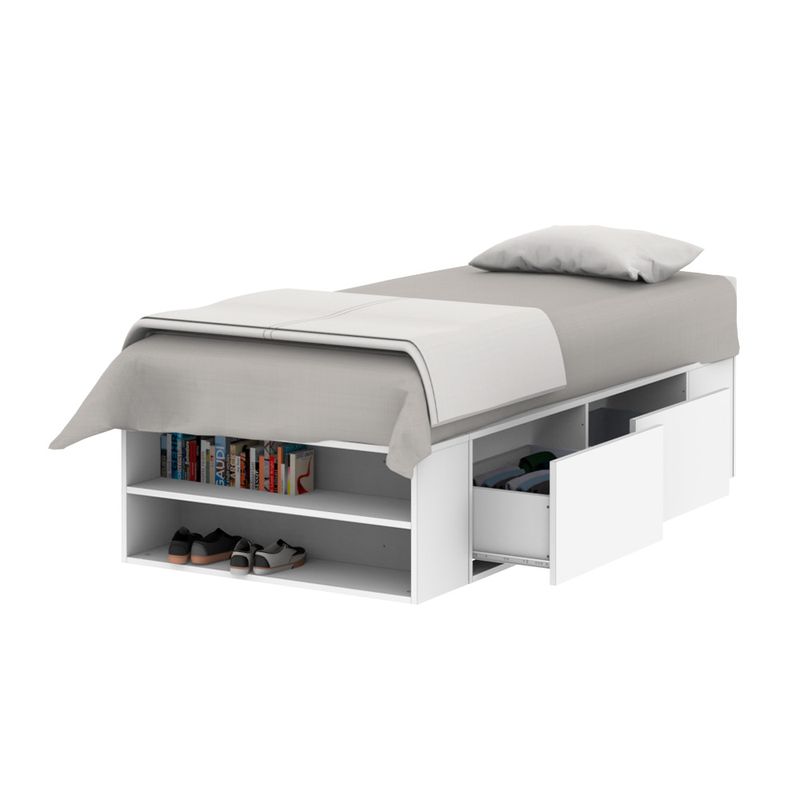 Cama-1-Plaza-2-Cajones-Y-Estantes-Blanca-Dielfe-EASY