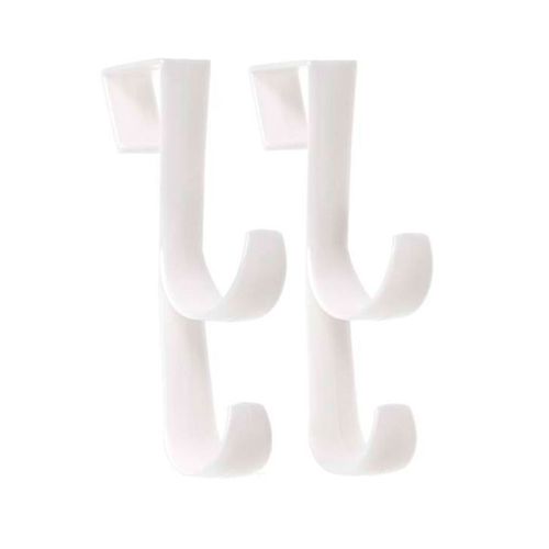 Gancho Porta Para Puerta Doble 87x93 Cm Plástico Blanco Ordene