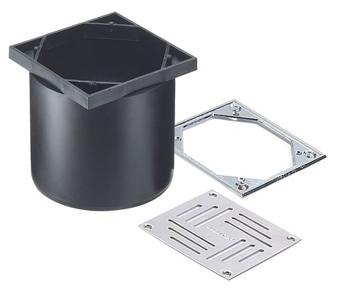 Kit Rejilla de Desagüe Polipropileno 12x12 Cm Negro Duratop