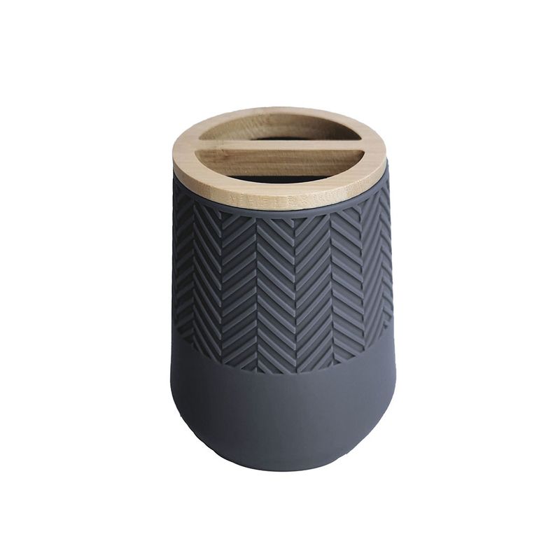 Portacepillo-Espigas-Bambu-Gris-Amalfi-EASY