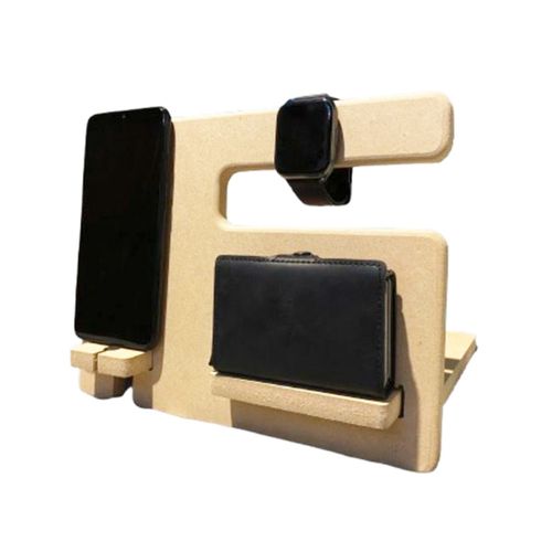 Soporte Tablet/Celular 16.5X25.5X16.5 Cm Madera Marrón Productos Industriales del Sur
