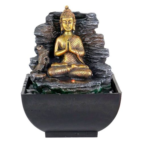 Fuente de Agua Buda 13x13x17 Cm Poli Resina Outzen