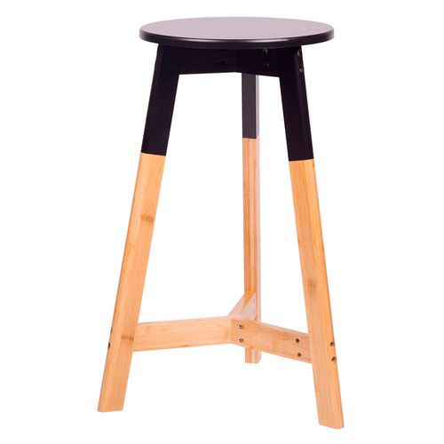Banco Bar Nordic 35x35x65 Cm Bambú/MDF Negro M+Design
