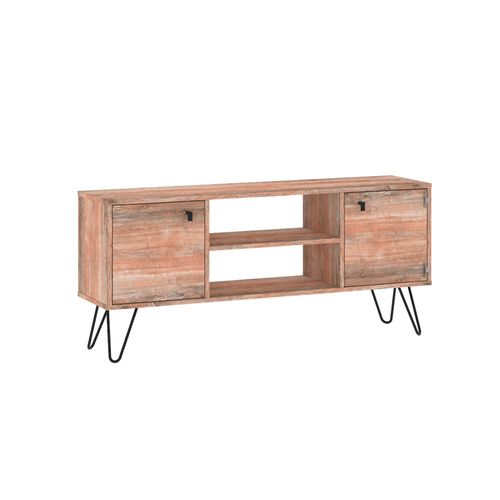 Rack para TV 140x35x62 Cm Melamina Madera Industrial Dielfe
