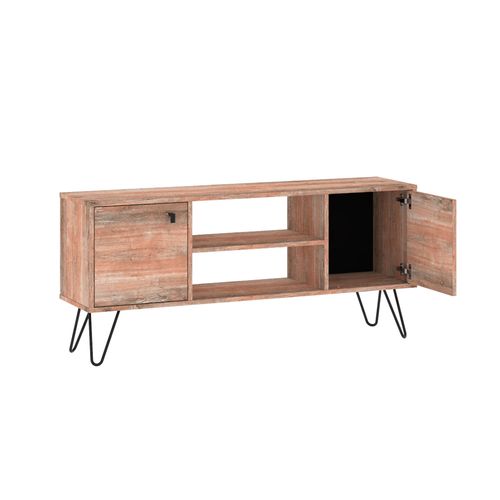 Rack para TV 140x35x62 Cm Melamina Madera Industrial Dielfe