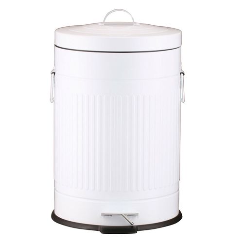 Basurero Vintage Redondo 18.6 Lt Blanco