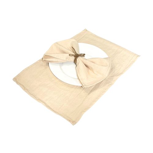 Set Individuales Algodón Beige 30X45 Cm Blanco Paris