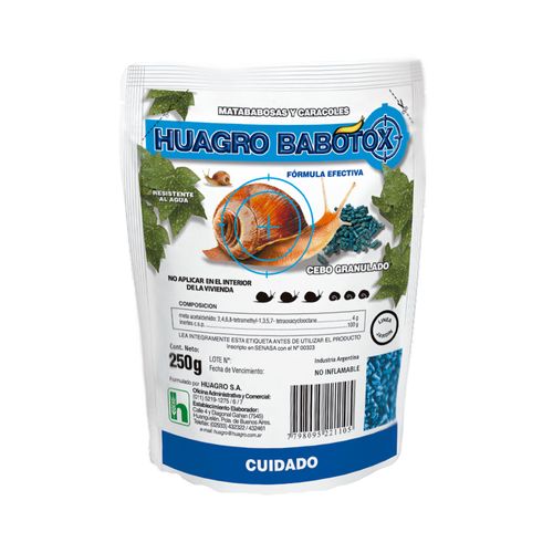 Cebo Granulado para Babosas y Caracoles 250 Grs Huagro Babotox