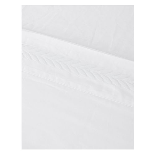 Juego de Sábanas Satén de Algodón Blanco 1.5 Plazas 220 Hilos Bordada Cotidiana