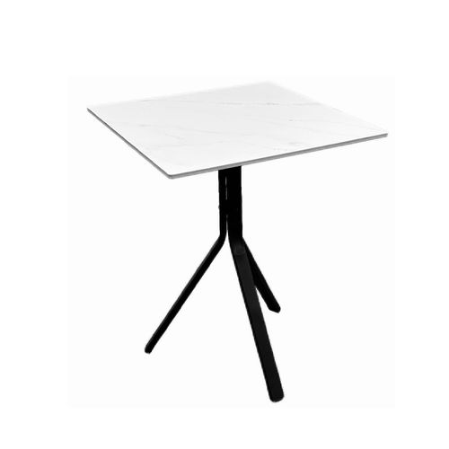 Mesa Comedor 120X80X75 Cm Vidrio Templado Transparente Patas Negras Decototale