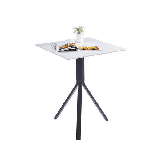 Mesa Comedor 120X80X75 Cm Vidrio Templado Transparente Patas Negras Decototale