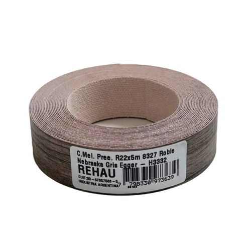 Tapacanto Melamina Roble Nebraska Gris 22 Mm 5 Mts Rehau