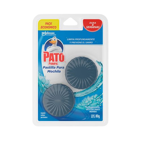Pastilla Para Mochila de Inodoro Limpieza Profunda Gris 80 Grs Pato Purific