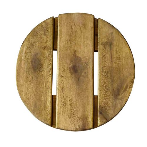 Base Porta Maceta Madera 30 Cm Marrón Redonda Holz