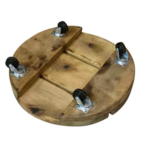 Base Porta Maceta Madera 30 Cm Marrón Redonda Holz