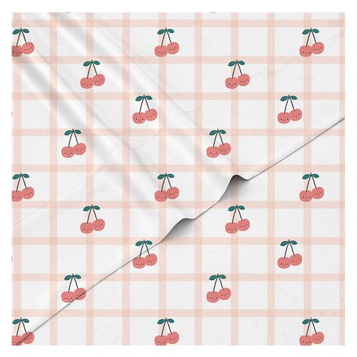 Juego de Sábanas Poliéster Blanco/Rosa 1.5 Plazas Kids Cotidiana