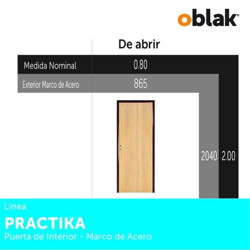 Puerta 200x80 Cm Chapa Beige Apertura Derecha Lenga Practika Oblak