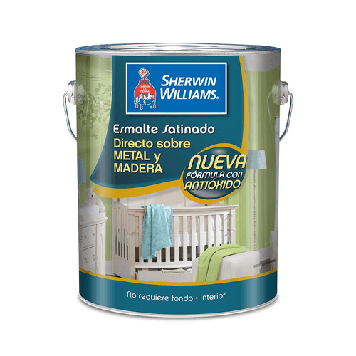 Esmalte Blanco Satinado 1 Lt Directo Sobre Metal y Madera Sherwin Williams