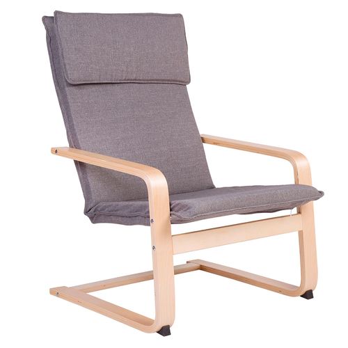 Sitial 95x67x78 Cm Madera Tapizado Gris Iker M+Design