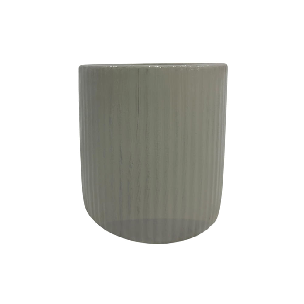 Maceta Cerámica 15 Cm Beige Rayas Oh Si Housee