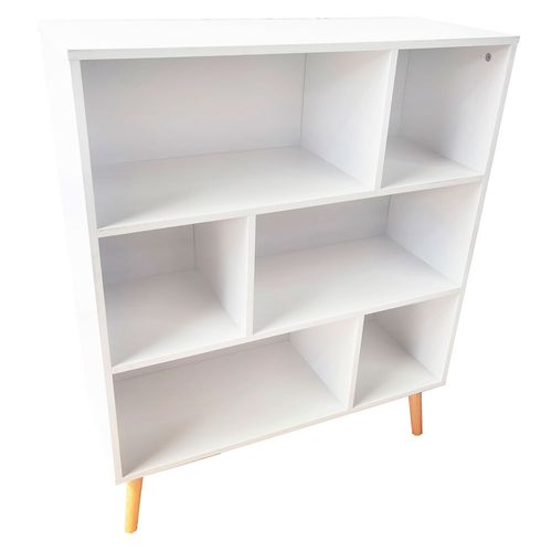 Biblioteca 6 Espacios 100x80x30 Cm Tableros De Partículas Blanco Rummy S M+Design