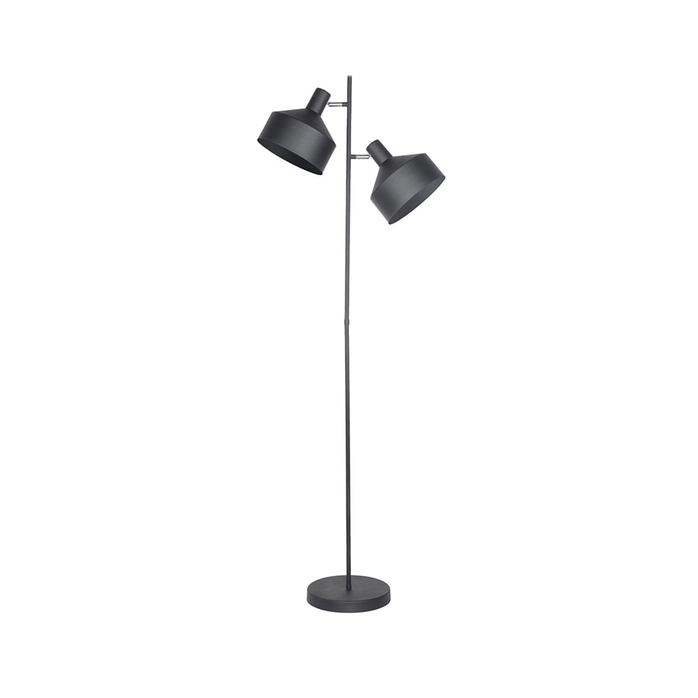 Lámpara de Pie 2 Luces E27 Negro Eolo Don Bell