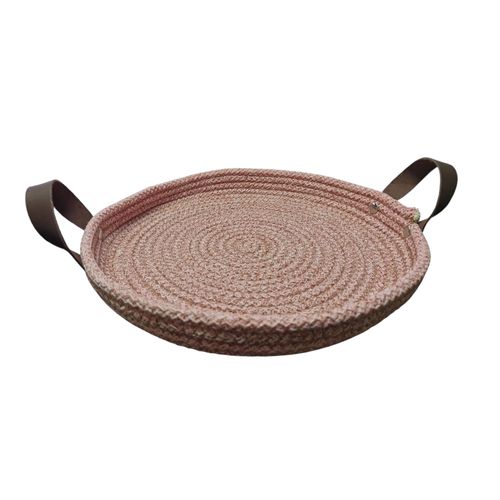 Bandeja Ovalada Ancha Con Manija 30 Cm Rosa Elkas