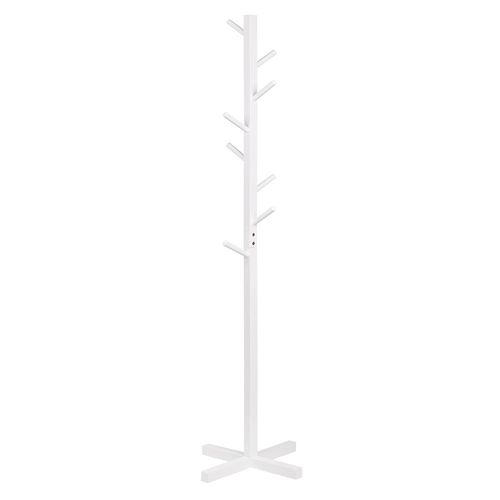 perchero madera 8 ganchos blanco