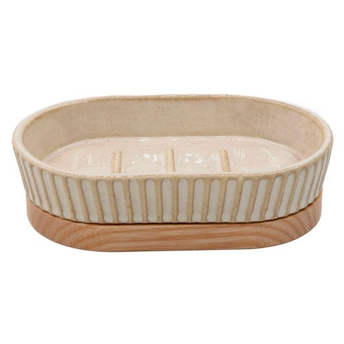 Jabonera de Cerámica Beige Cotidiana