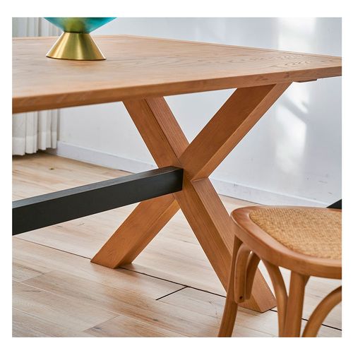 Comedor Madera 6 Sillas+Mesa 75x180x100 Cm Natural Rustic M+Design