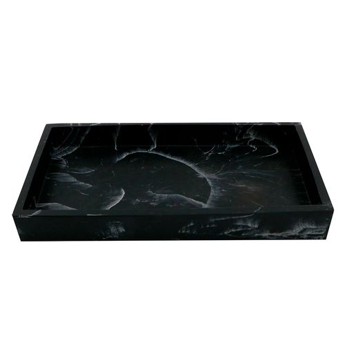Bandeja Organizadora Símil Mármol Negro Cotidiana