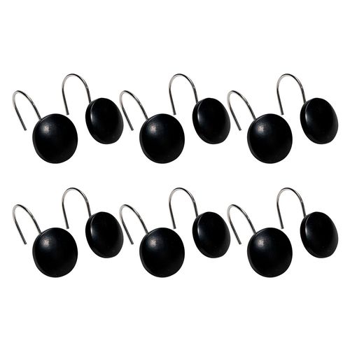 Ganchos de Cortina Negro 12 Piezas Cotidiana